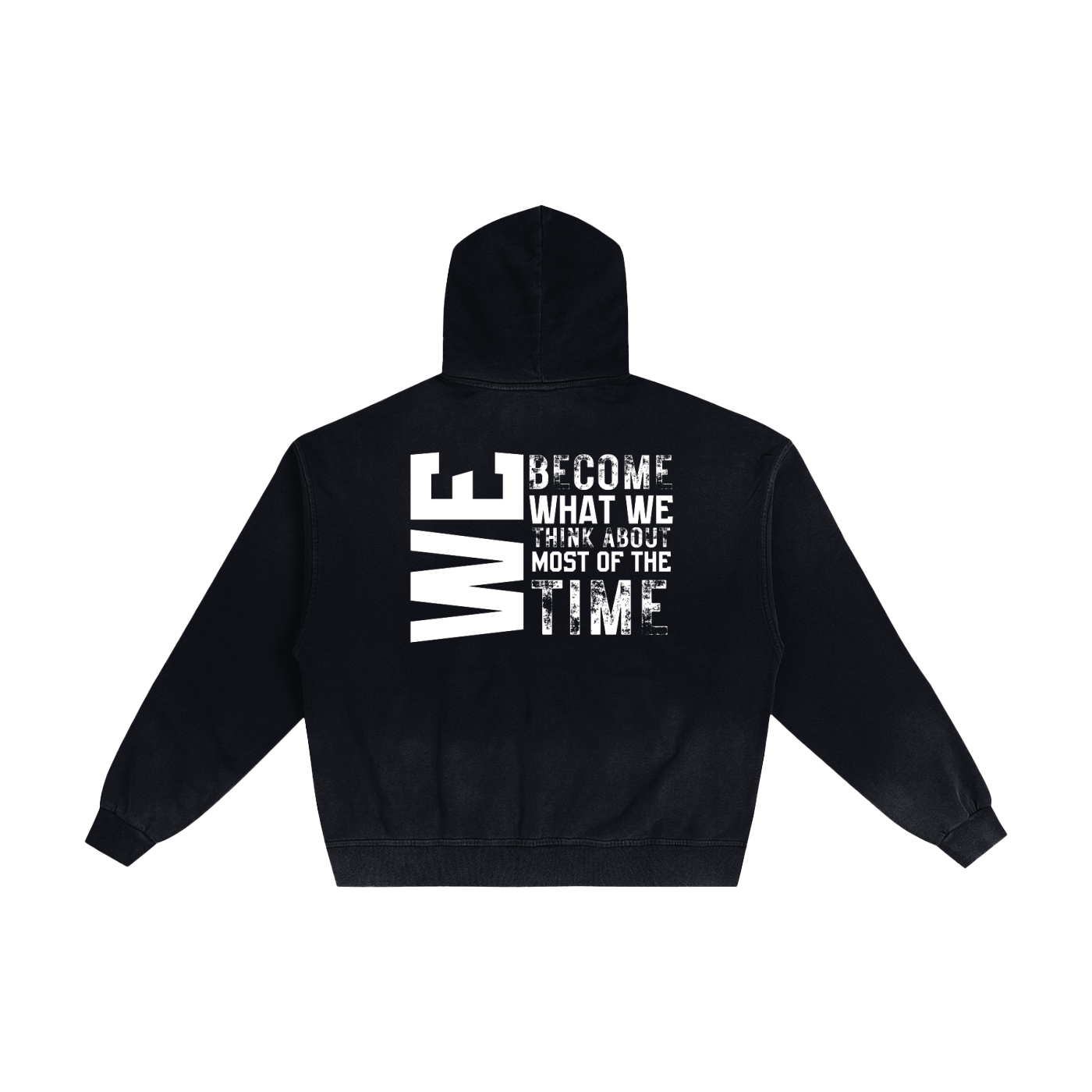 Motivational Hand-Frayed Sunfade Zip Hoodie