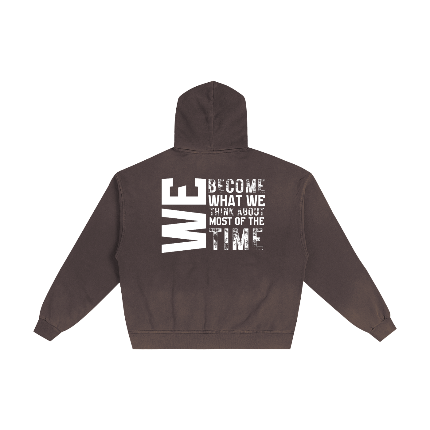 Motivational Hand-Frayed Sunfade Zip Hoodie