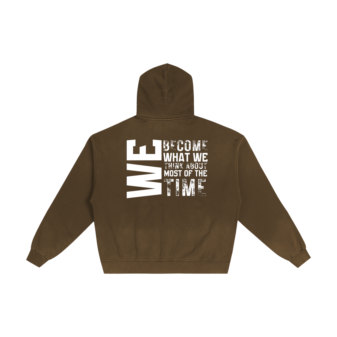 Motivational Hand-Frayed Sunfade Zip Hoodie