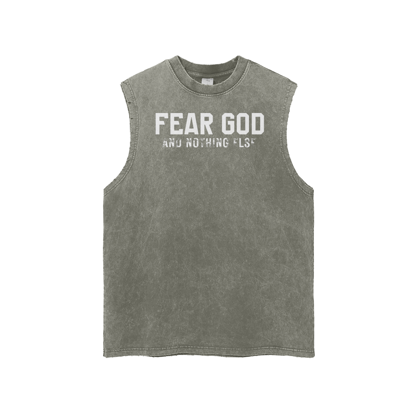 Fear God Streetwear Snow Washed Frayed Hem Tank Top