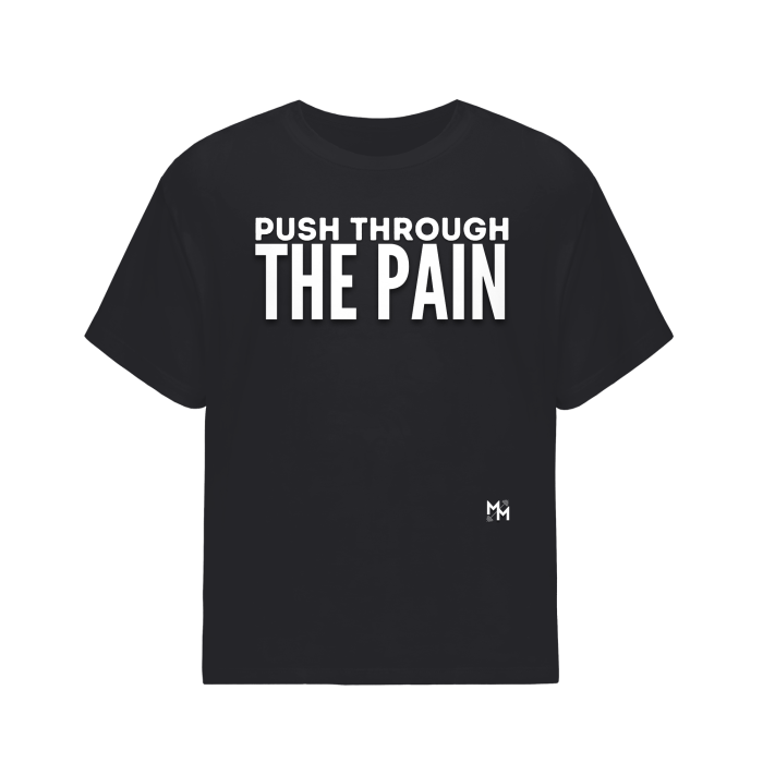 Push Through The Pain Cotton Oversized T-Shirt