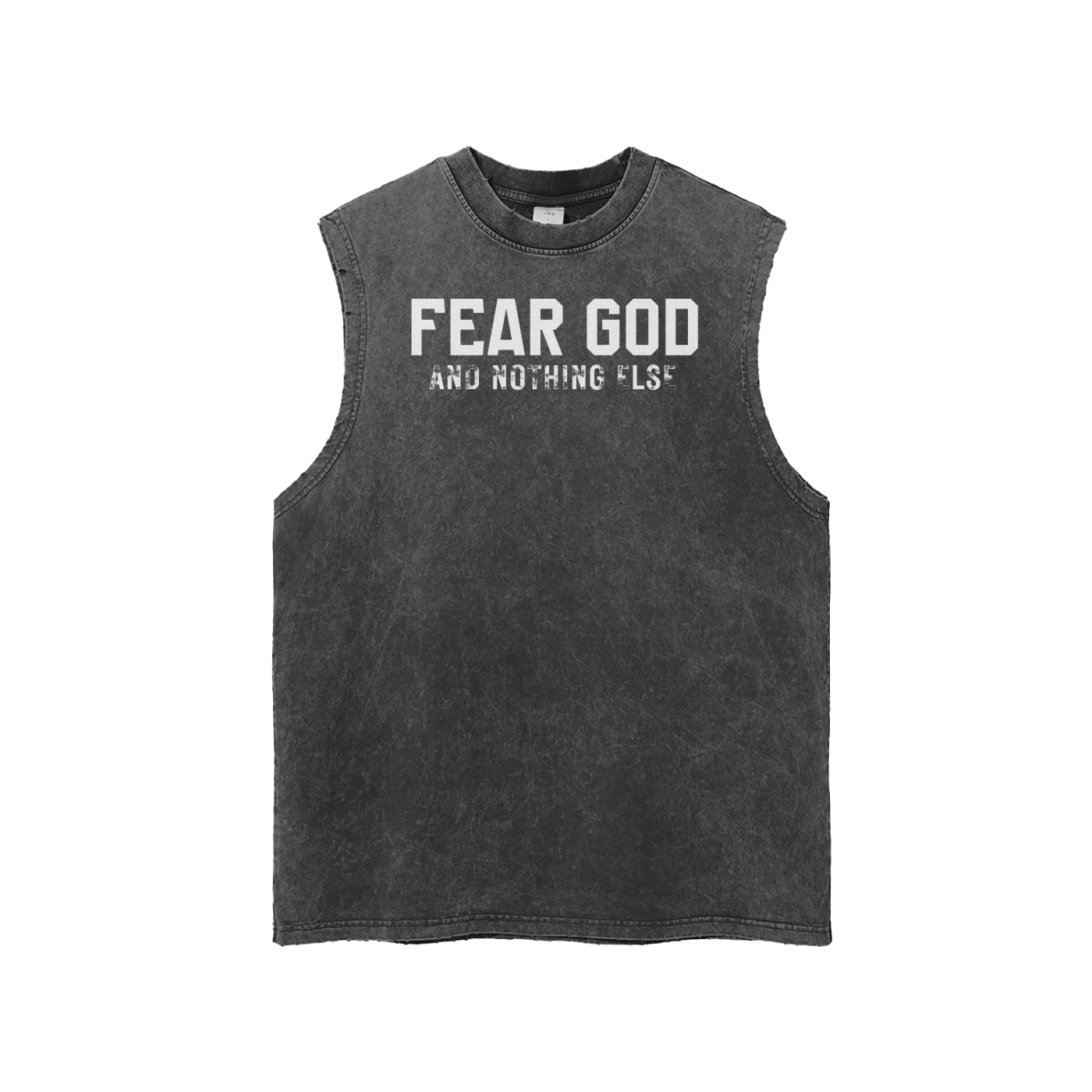 Fear God Streetwear Snow Washed Frayed Hem Tank Top